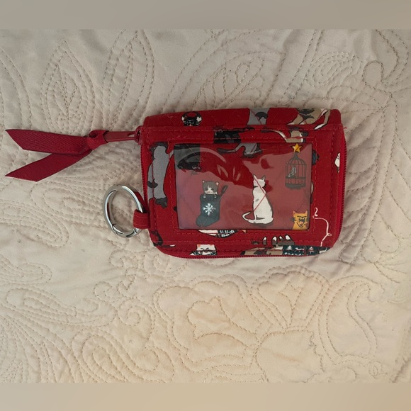 Vera Bradley Red Cat Print Coin Pouch - Picture 2 of 4